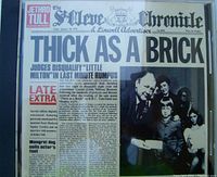 Jethro Tull Thick As A Brick CD album cover designed like a newspaper from 1972