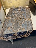 Gold beaded embroidered decorative dresser scarf in Middle Eastern style