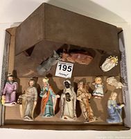Overview of stable with animals and infant