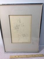 Full framed pencil drawing showing the entire work with marks on the aluminum frame.