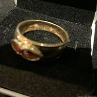 Side view showing the inside hallmark 14K on the yellow gold band