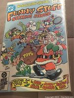 Cover photo of DC Comics Ho Ho Holiday Special Funny Stuff Stocking Stuffer comic book showing Santa Claus with sack of toys and cartoon characters in festive theme.