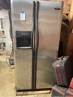 front of stainless steel side-by-side refrigerator