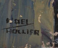 Close-up of the artist's signature in the lower left corner, signed Noel Hollier.