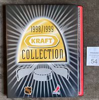 Cover of the 1998-1999 Kraft Collection hockey card binder showing Kraft logo and NHL/NHLPA logos