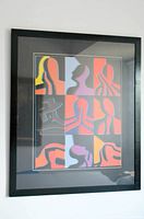 Full view of framed artwork against white background