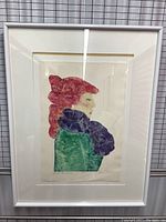 Full view of the framed portrait, showing the artwork and frame condition.