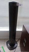 Full front view of the Seville Classic tower fan showing height and design