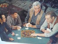 Close-up of men playing the game.