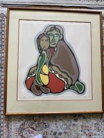 Full view of framed and matted artwork showing composition and frame.