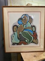 Framed print front view showing full composition under glass