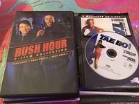 Front cover of Bush Hour 3-Film Collection DVD, featuring Jackie Chan and Chris Tucker.