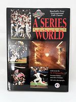 Front cover of the book titled 'A Series for The World: Baseball's First International Fall Classic' featuring photographs from the 1992 World Series.