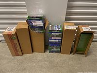 Five cardboard boxes filled with sealed EA Sports NHL20 video games for Xbox One and PS4