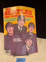 Photo of the Beatles magazine cover from September 1977, showing the Beatles dressed in suits with text about their music and reunion possibilities.