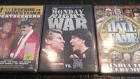 Three WWF wrestling DVDs side by side showing their front covers.