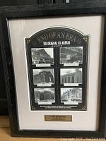 Full view of the black framed mini poster with images of NHL Original Six arenas and title 'End of an Era'