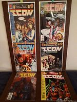 Six ICON comic books from DC Comics, 1990s, arranged in two columns.