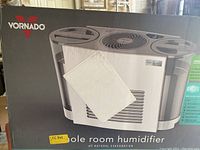 Front view of the Vornado humidifier box showing the product image and brand logo.