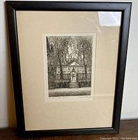 Framed engraving print titled 'The Master's House' showing the overall framed artwork including glass and matting.
