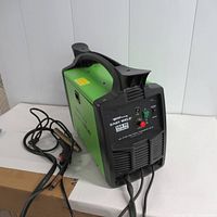 Front view of Forney Easy Weld 125 FC flux-cored MIG welder showing control panel and power switch