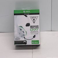 Front view of the Xbox Turtle Beach Ear Force Recon Chat Wired Communicator headset box showing product image and branding.