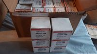 Box of 17 Honeywell relays model R8222D 1006 showing closed boxes assembled in Mexico, stacked inside a cardboard box.