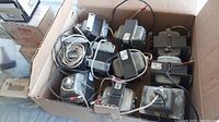 Box with multiple transformers showing labels and attached wiring