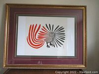 Full front view of framed artwork showing overall condition