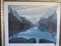 Close up of the framed art print showing the image detail and artist signature.