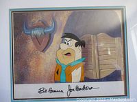 Close-up of Fred Flintstone cell and signature margin