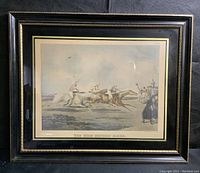 Framed print showing the title 'The High Mettled Racer' with visible race scene and frame.
