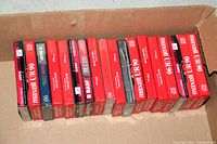Box of 14 brand new audio cassette tapes in original sealed plastic cases, primarily Maxell UR90 and UR 06 models, plus one BASF Fe-Cr tape.