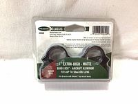 Front view of sealed blister pack showing Weaver Classic rings, 1 inch, extra-high, matte finish, quad lock, aircraft aluminum, fits up to 50mm objective lens