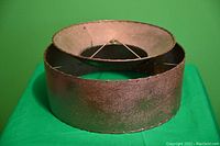 Photo of the lampshade side view showing the darker bronze textured finish and wider bottom tier.