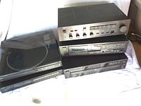 Overview of all five stacked metal audio components