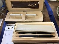 Top view of white Elysée fountain pen inside case