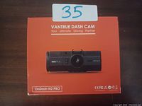 Photo of VANTRUE OnDash N2 PRO dash cam box with model and brand visible.