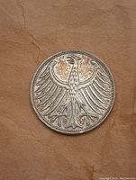 Obverse of the coin showing the German federal eagle design.