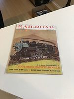Front cover of 1961 Railroad Magazine showing steam locomotive 1643 with Southern Pacific Moguls headline, sealed in plastic.