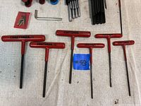 Overview of lot showing multiple Craftsman T-handle Allen wrenches lined up