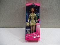 Full view of Dinner Date Barbie doll in original box showing the full packaging and doll fully visible.
