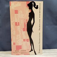 Front view of Barbie Timeless Silhouette box showing logo and silhouette artwork