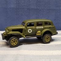 Side view of the toy car showing decals and overall design.