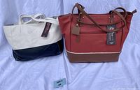 Both purses side by side on white background, showing overall size and color.