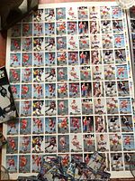 Full view of the hockey cards poster showing many individual player images in rows