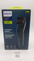 Front view of Philips Series 3000 Hair Clippers box showing product image and branding with some box damage.