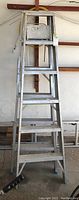 Single aluminum step ladder showing front view with steps and platform at top.