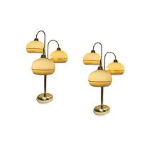 Front view of both lamps on plain background showing overall design and condition