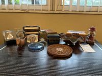 Wide view of all items arranged on table